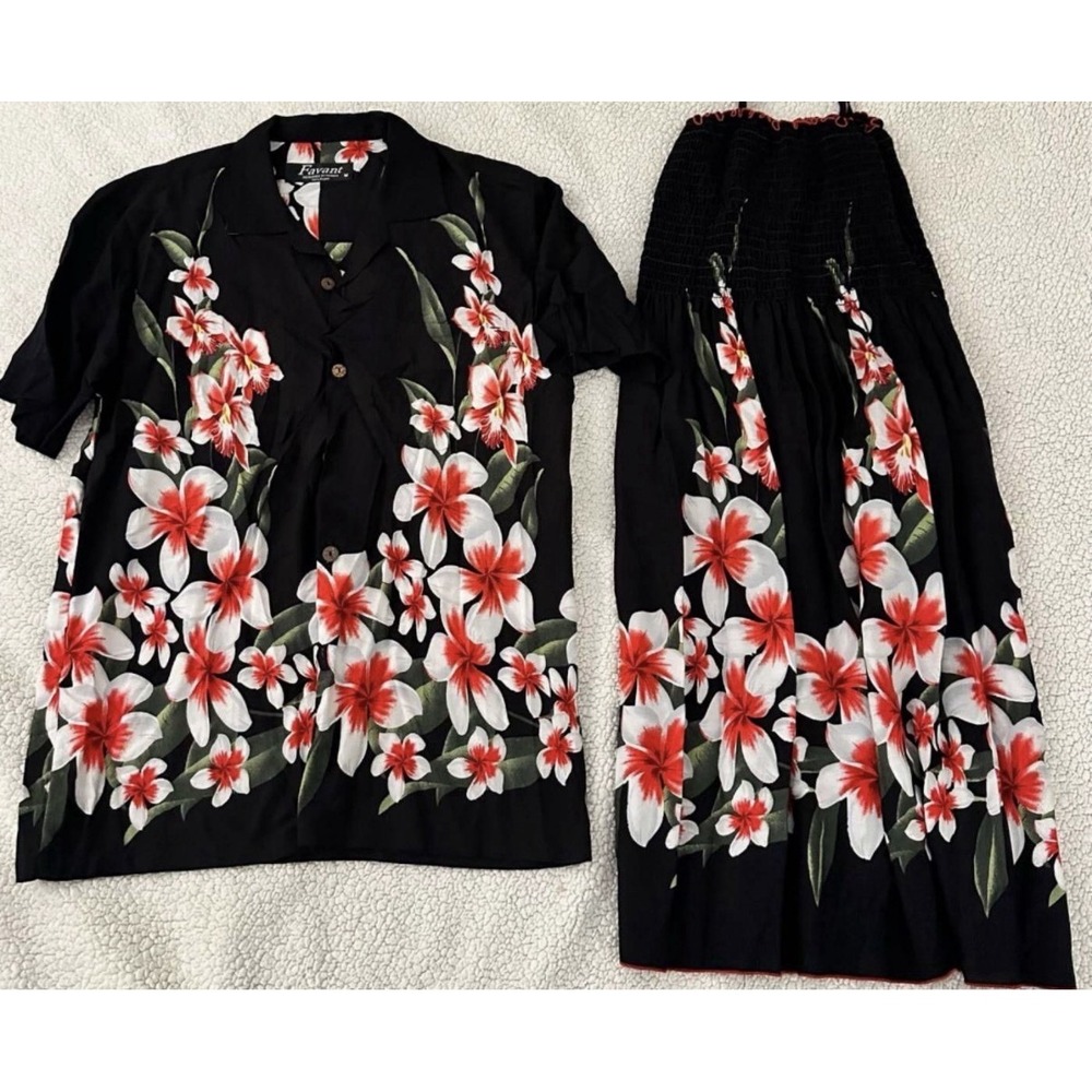 FAVANT Couple outfit Matching Hawaiian Shirt (M) dress (one size) 100% Rayon